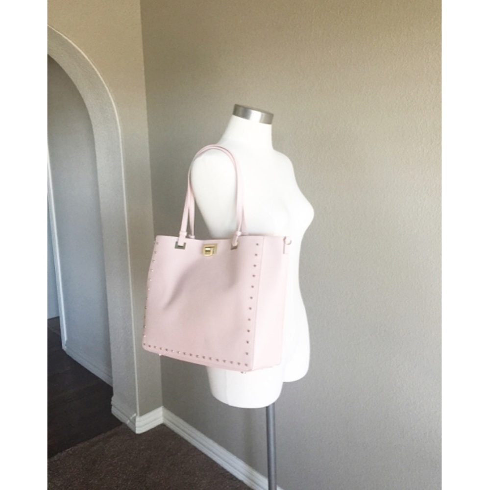 White House Black Market Blush Studded Tote